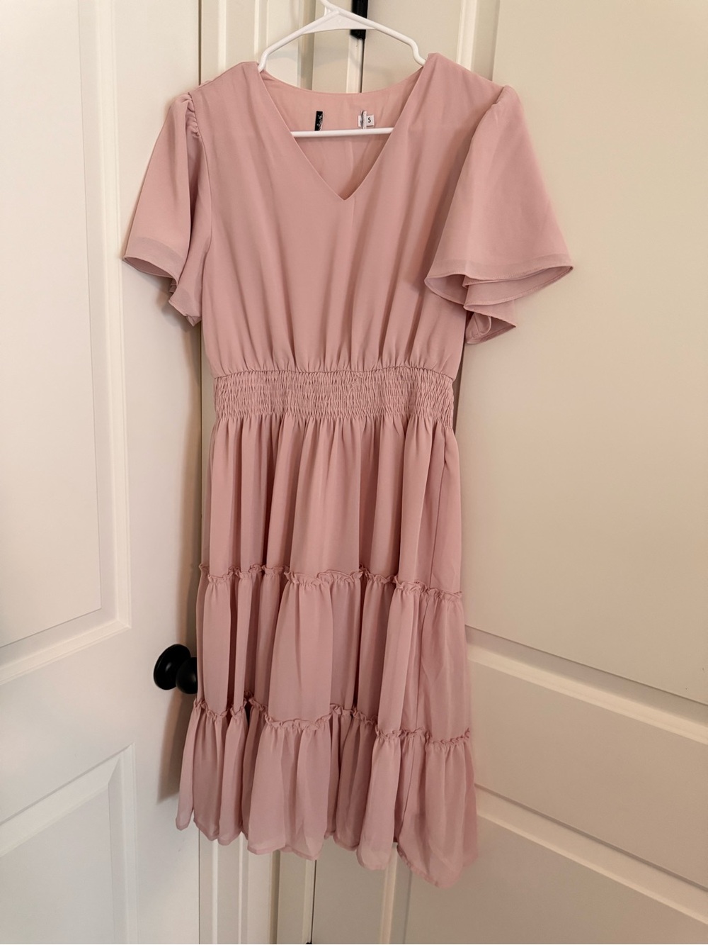 Women's Blush Tiered V-Neck Dress